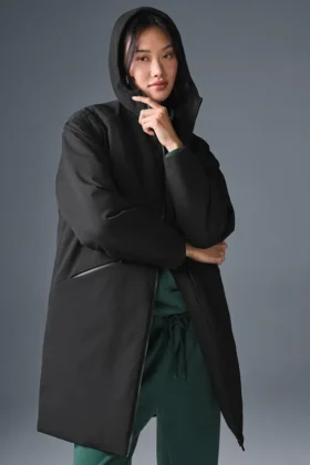Abrigo largo acolchado «Rain or Shine» - Negro