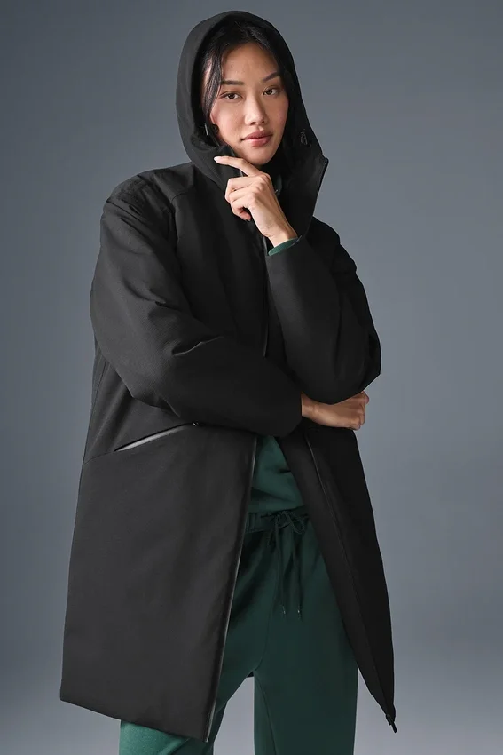 Abrigo largo acolchado «Rain or Shine» - Negro
