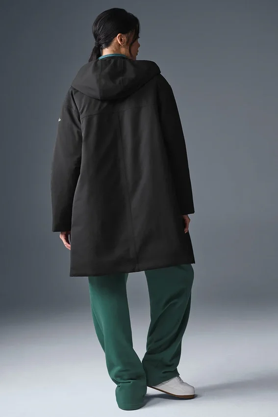 Abrigo largo acolchado «Rain or Shine» - Negro