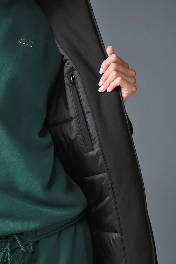 Abrigo largo acolchado «Rain or Shine» - Negro