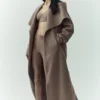 Abrigo largo Nightfall de mezcla de lana - Gris cacao alpino jaspeado