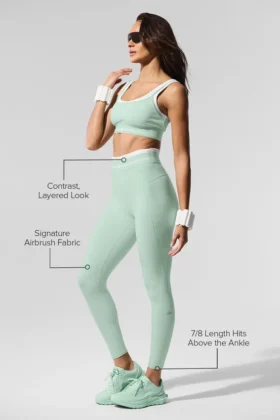 Airbrush High-Waist 7/8 Better Together Legging – Menta/Blanco