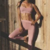 Airbrush High-Waist Fast Track Leggings - Rosa vintage/Blanco