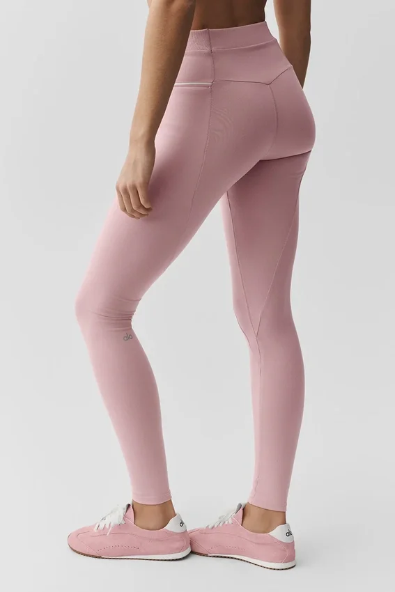 Airbrush High-Waist Fast Track Leggings - Rosa vintage/Blanco