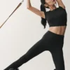 Airbrush Legging de cintura High-Waist y largo 7/8 - Negro