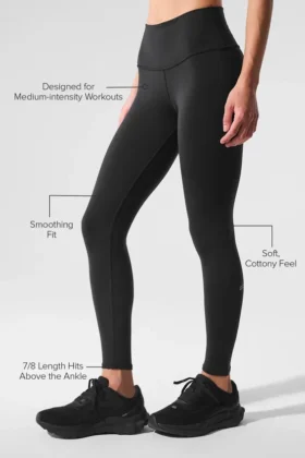 Airbrush Legging de cintura High-Waist y largo 7/8 – Negro