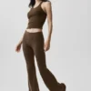 Airbrush Legging de talle bajo y corte acampanado con efecto aerógrafo - Espresso