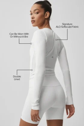 Alo Softsculpt Precision de manga larga – Blanco