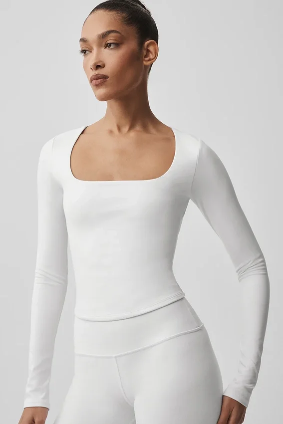 Alo Softsculpt Precision de manga larga - Blanco