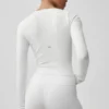 Alo Softsculpt Precision de manga larga - Blanco