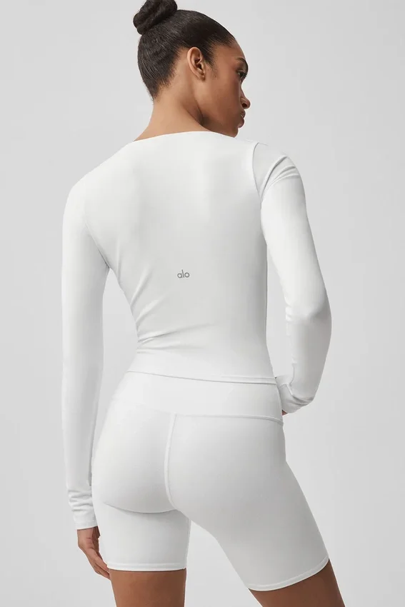 Alo Softsculpt Precision de manga larga - Blanco