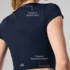 Alosoft Crop Finesse de manga corta - Azul marino