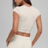 Alosoft Crop Finesse de manga corta - Beige