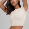 Alosoft Crop Finesse de manga corta - Beige