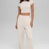 Alosoft Crop Finesse de manga corta - Beige