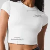 Alosoft Crop Finesse de manga corta - Blanco