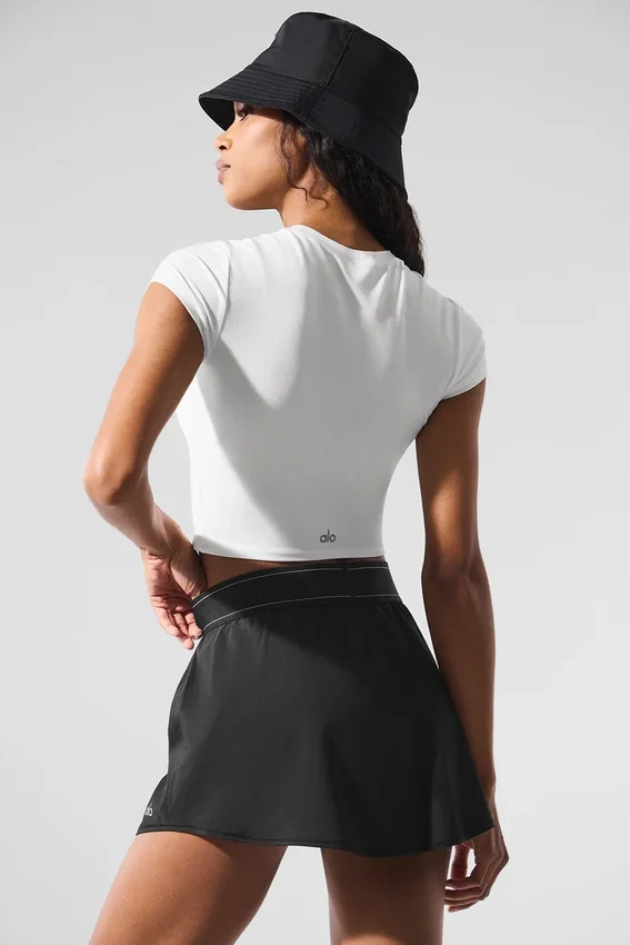Alosoft Crop Finesse de manga corta - Blanco
