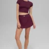 Alosoft Crop Finesse de manga corta - Burdeos