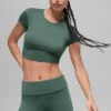 Alosoft Crop Finesse de manga corta - Verde trébol