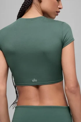 Alosoft Crop Finesse de manga corta – Verde trébol