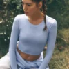 Alosoft Crop Finesse de manga larga - Azul Provenza claro
