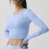 Alosoft Crop Finesse de manga larga - Azul Provenza claro