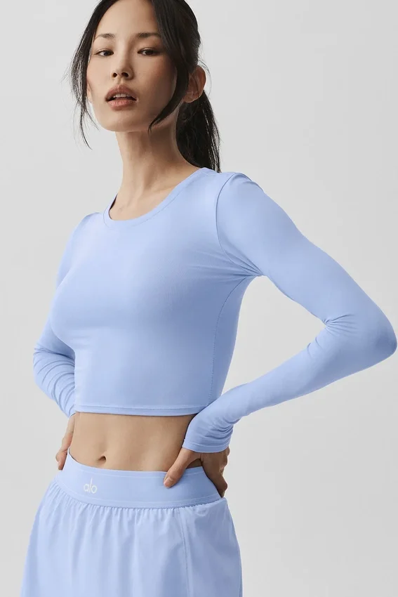 Alosoft Crop Finesse de manga larga - Azul Provenza claro