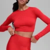 Alosoft Crop Finesse de manga larga - Rojo brillante