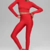 Alosoft Crop Finesse de manga larga - Rojo brillante