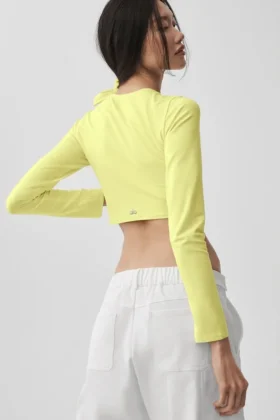 Alosoft Crop Finesse de manga larga – Sol