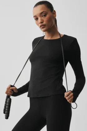 Alosoft Finesse de manga larga - Negro