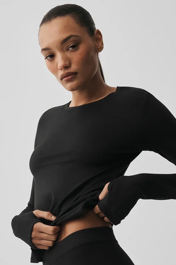 Alosoft Finesse de manga larga - Negro