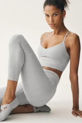 Alosoft High-Waist 7/8 Highlight Leggings – Gris jaspeado deportivo