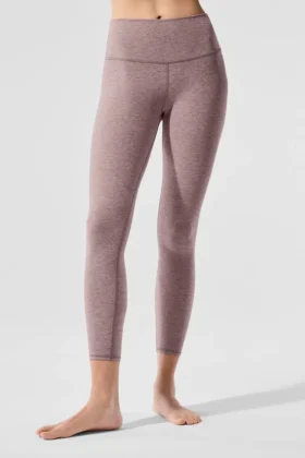 Alosoft High-Waist 7/8 Highlight Leggings - Rosa oscuro cuarcito jaspeado