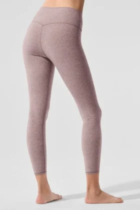 Alosoft High-Waist 7/8 Highlight Leggings – Rosa oscuro cuarcito jaspeado