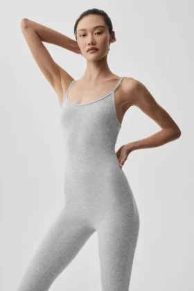 Alosoft Mono entero One and Done - Gris jaspeado deportivo