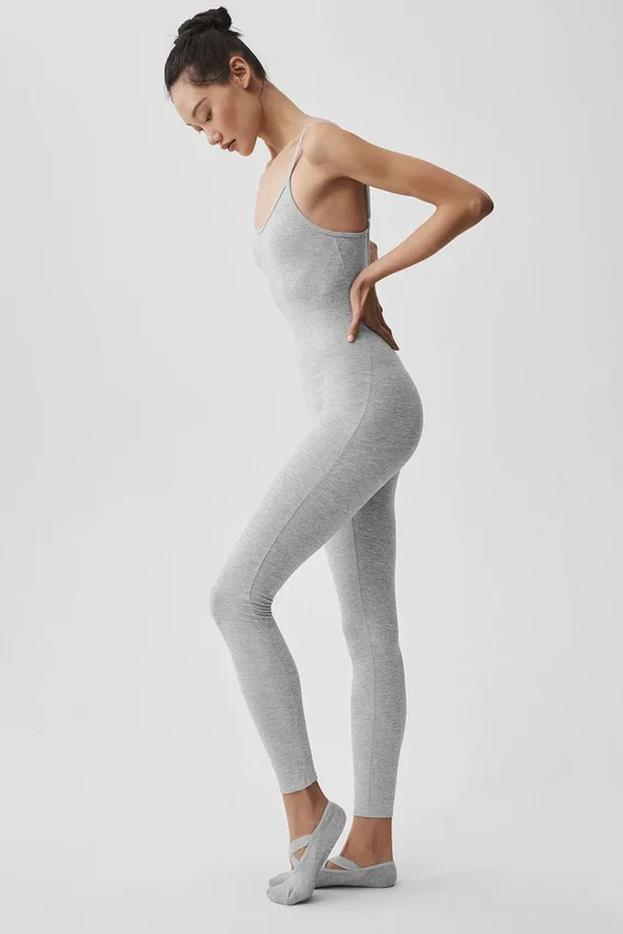Alosoft Mono entero One and Done - Gris jaspeado deportivo