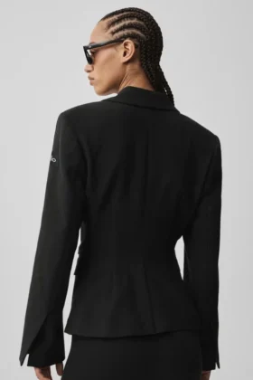 Blazer con cordón – Negro