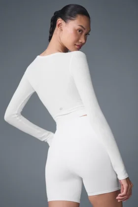 Blusa de manga larga Cover – Blanco