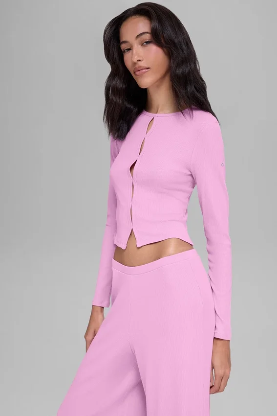 Blusa de manga larga Dreamlight — Rosa corazón de caramelo