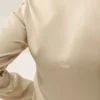 Blusa de manga larga Radiance de mezcla de seda - Beige arena
