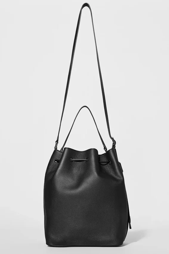 Bolso tipo cubeta Alo Balance - Cuero negro