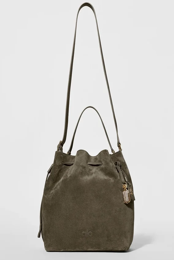 Bolso tipo cubeta Alo Balance - Gamuza color olivo