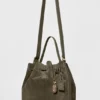 Bolso tipo cubeta Alo Balance - Gamuza color olivo