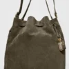 Bolso tipo cubeta Alo Balance - Gamuza color olivo