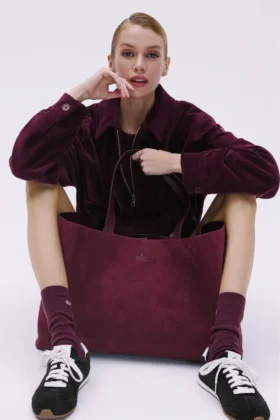 Bolso tipo tote Alo Tranquility - Gamuza burdeos
