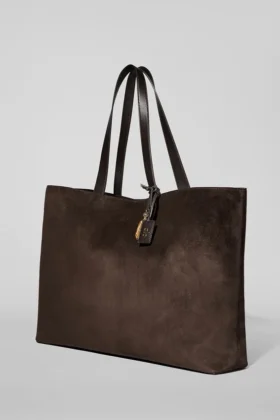 Bolso tipo tote Alo Tranquility – Gamuza color espresso