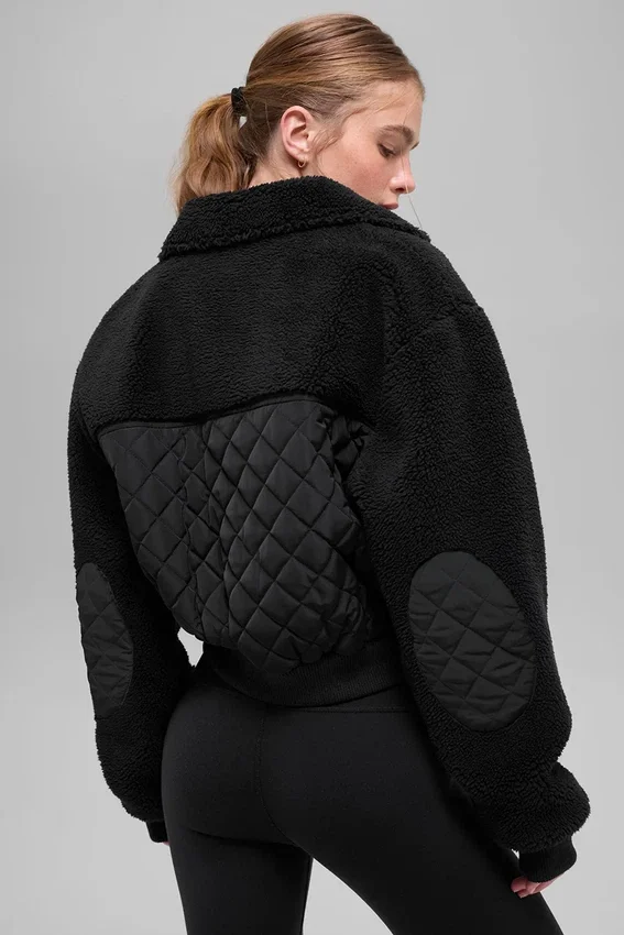 Bomber con ribetes de sherpa - Negro