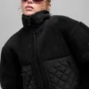 Bomber con ribetes de sherpa - Negro