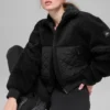 Bomber con ribetes de sherpa - Negro